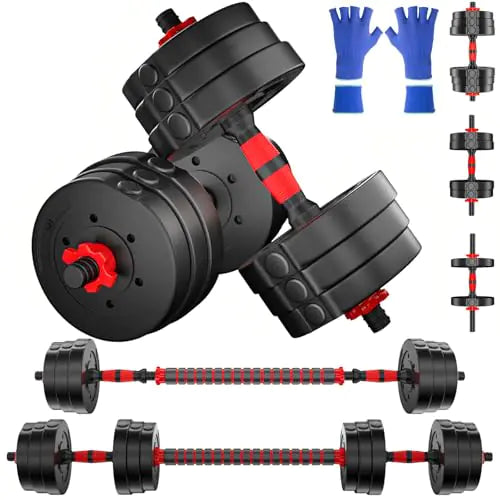 AJUMKER Adjustable Weights Dumbbells Set20LBS 44LBS Barbell Weight Set for Home GymDumbbells Set of 2 Hand Weights at HomePush-upFree Weight Set Fitness Exercise Workout Equipment for Man Women